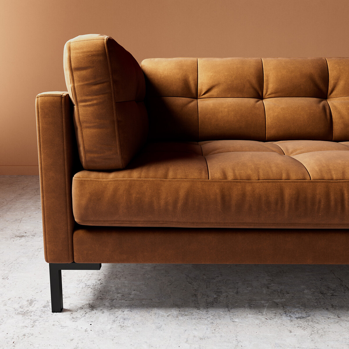 Landau Smart Leather 2/3/4 Seater Sofa tan, SWOON