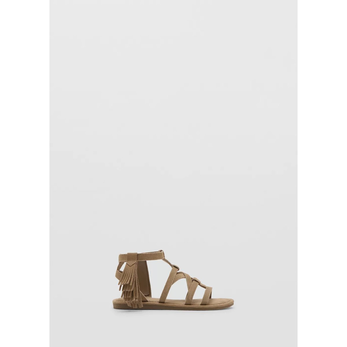 Sandales cuir franges marron, MANGO KIDS
