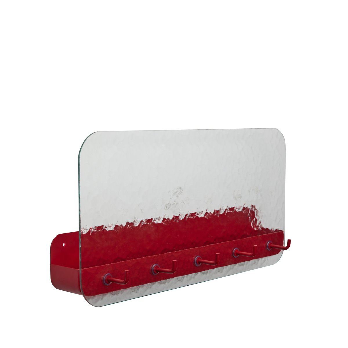 Étagère en verre et fer SHACK rouge, HUBSCH