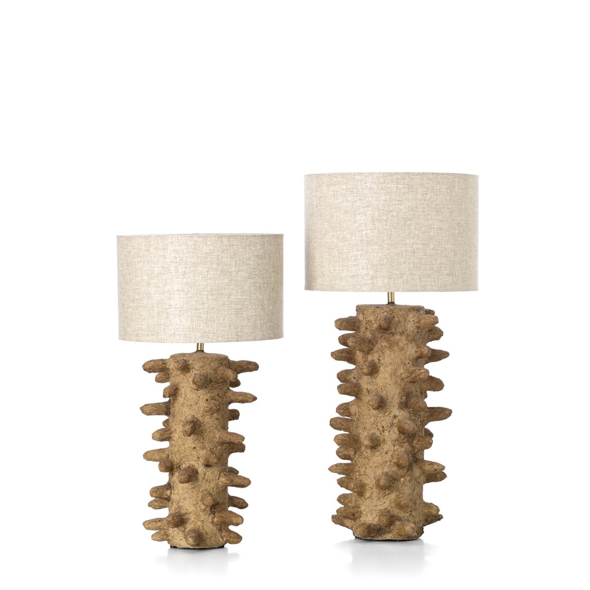 Lampe de table en papier-mâché SPIKETACULAR beige foncé, BAZAR BIZAR