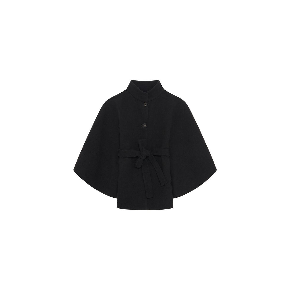 Poncho court col montant HACARO noir, CAROLL
