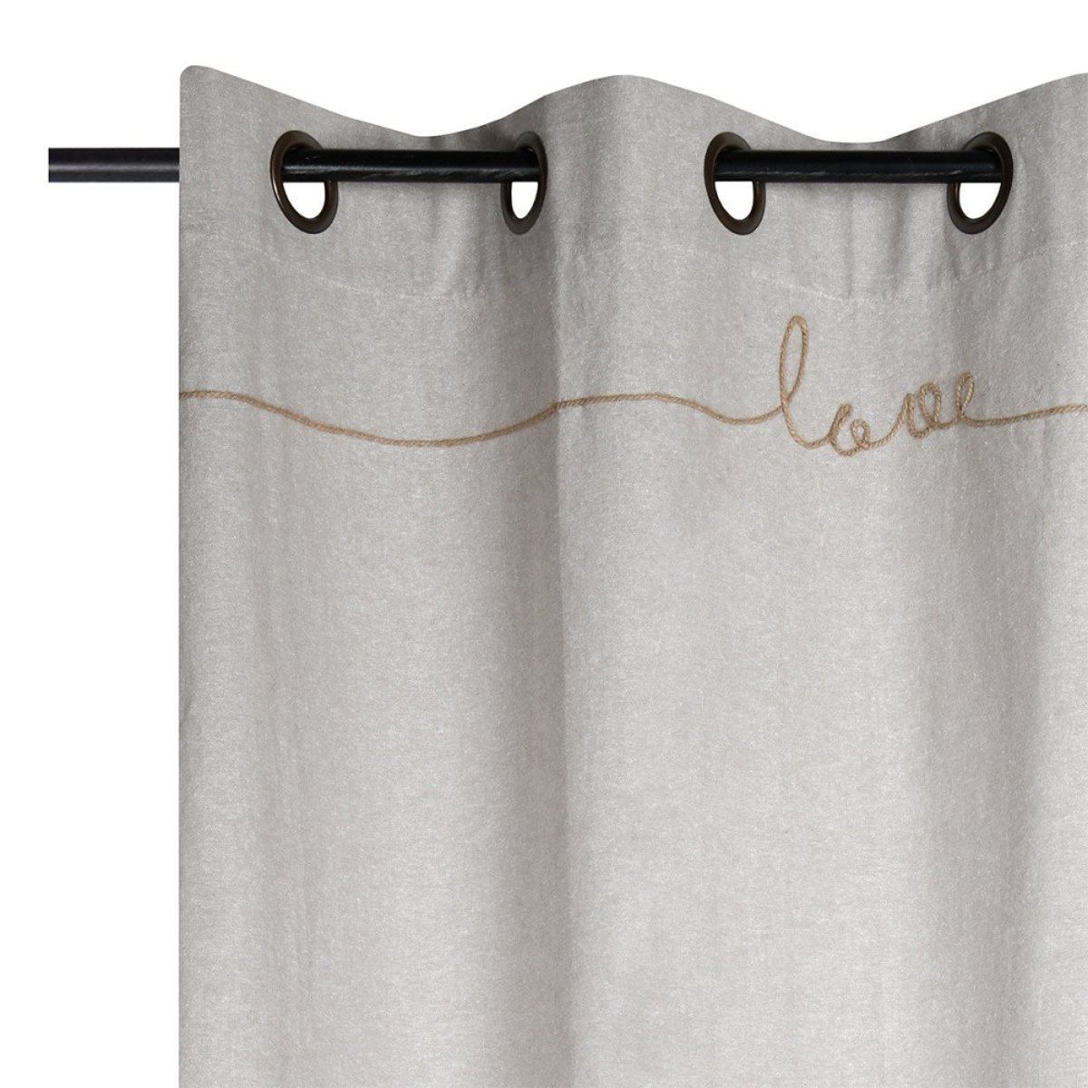 Rideau à œillets 140x260 Imagine coton beige, DECORATIE