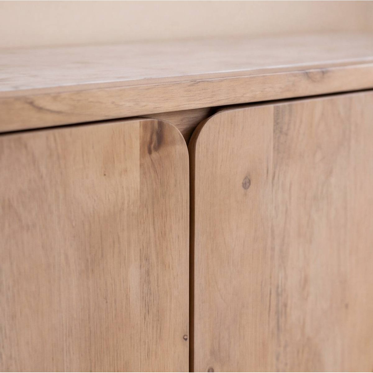 Buffet en bois de manguier et en marbre LUMEYA bois clair, MADE IN MEUBLES
