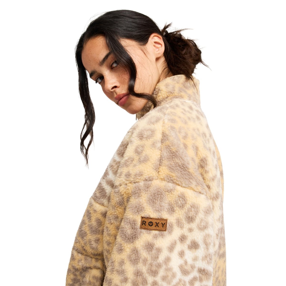 Polaire demi-zip JIVE TALKING BONDED. beige wild side, ROXY