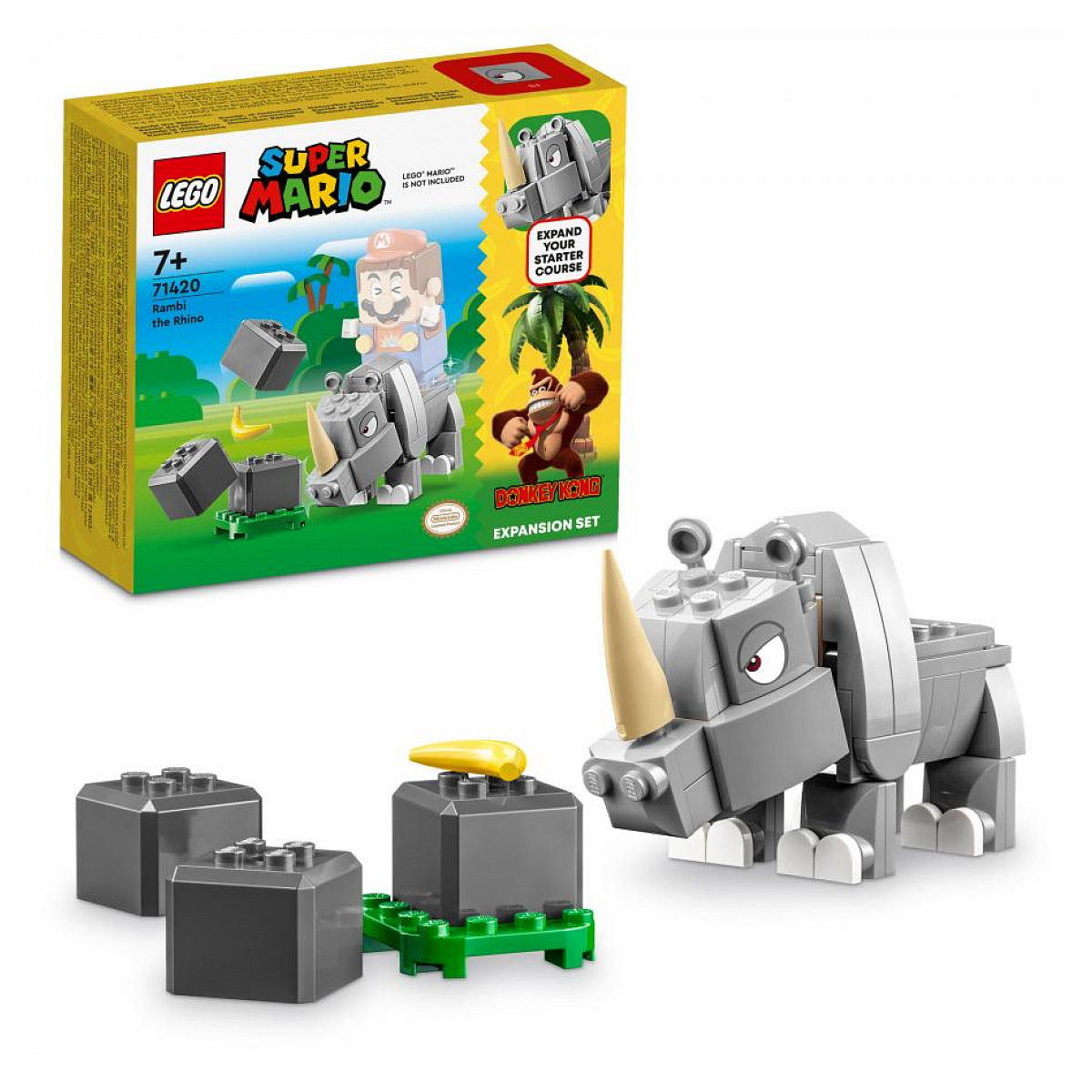 71420 Ensemble d extension rambi le rhinoceros Super Mario couleur unique, LEGO
