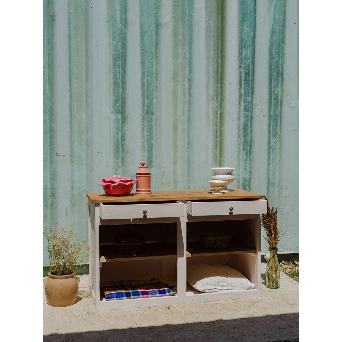 Buffet en bois rose clair Gilbert N°1541 - Bon état bois clair, DEBONGOUT