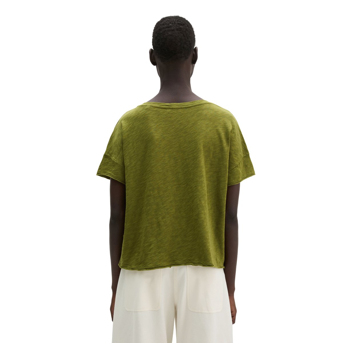 T-shirt coupe classique en jersey slub vert, MARC O'POLO