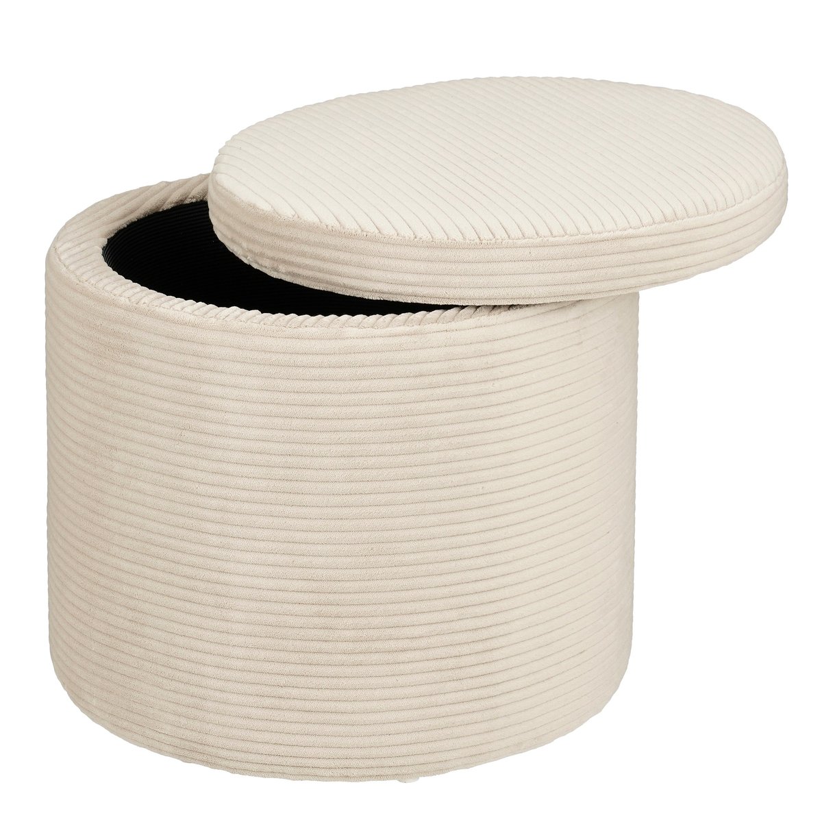 Pouf de rangement YOOLA blanc cassé, MICA DECORATIONS