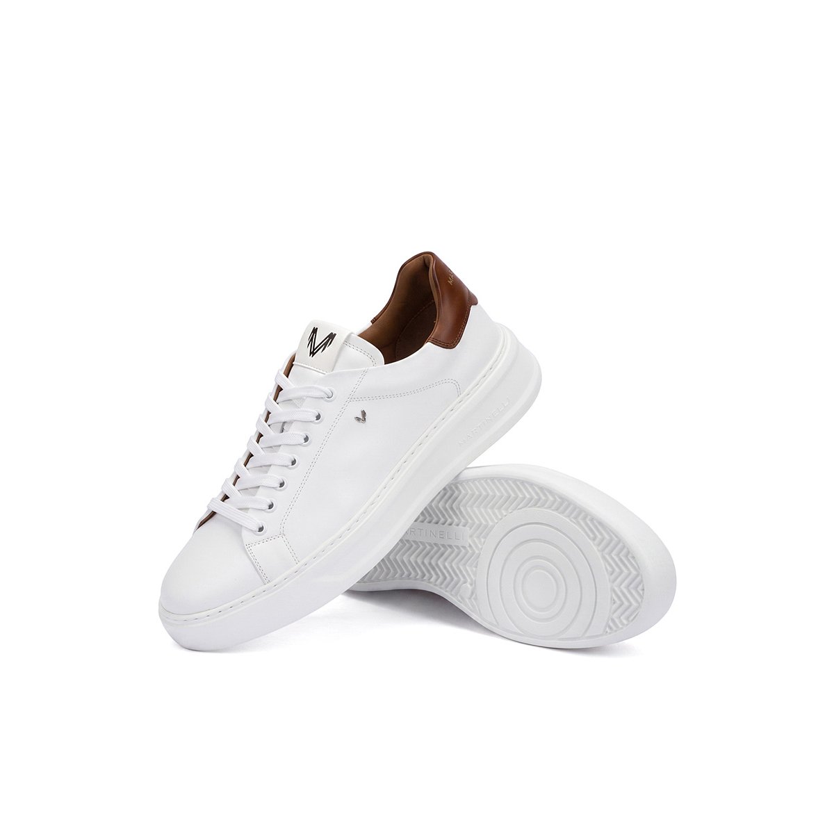 Baskets cuir Sullivan blanco, MARTINELLI