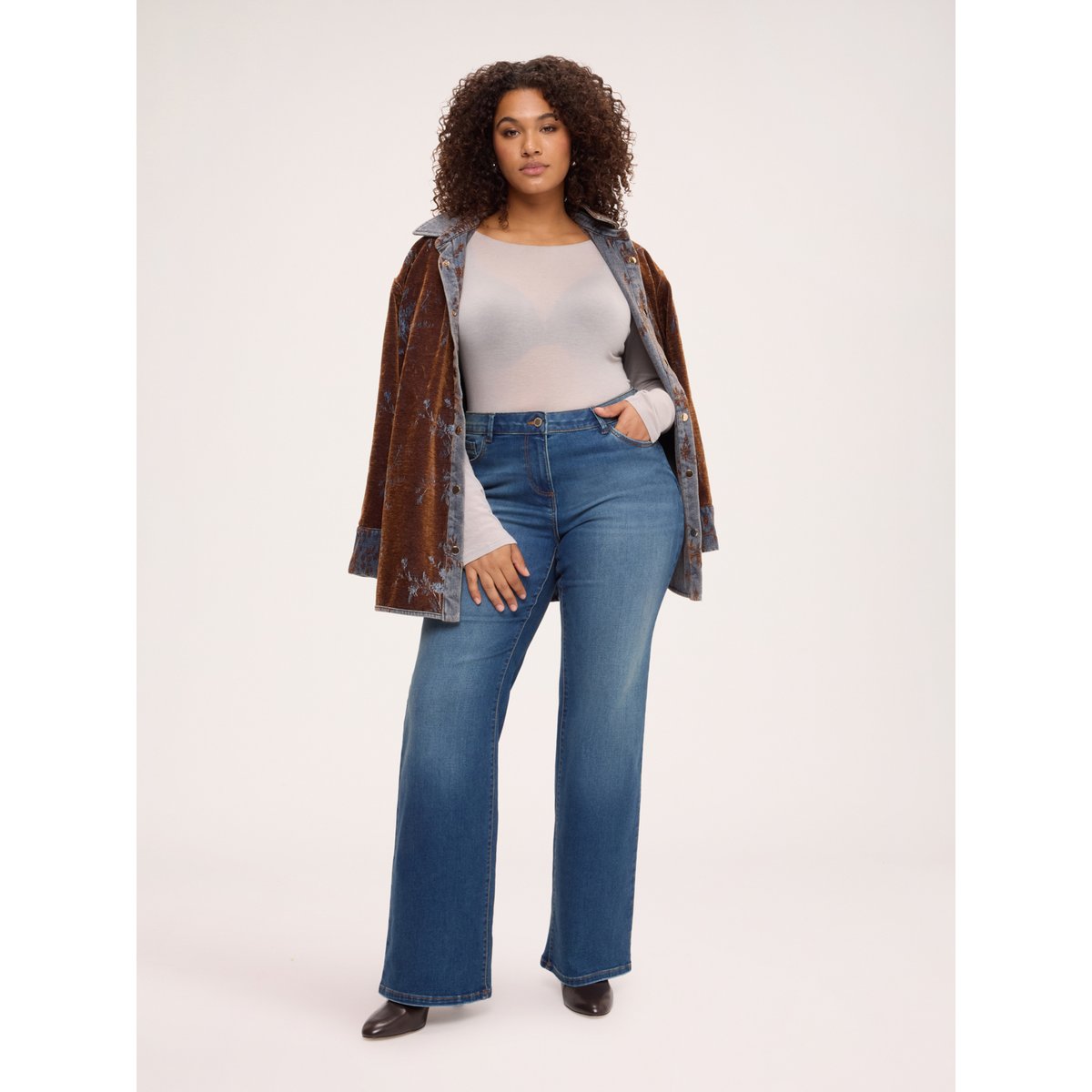 Jean Bootcut délavage washed bleu, FIORELLA RUBINO