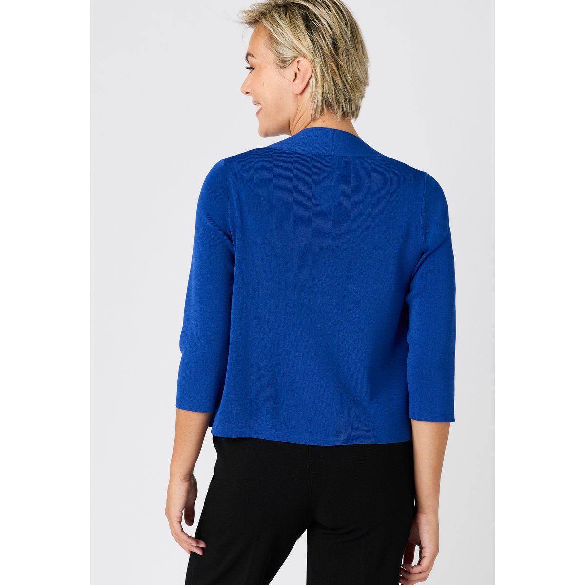 Gilet boléro bord à bord bleu, DAMART