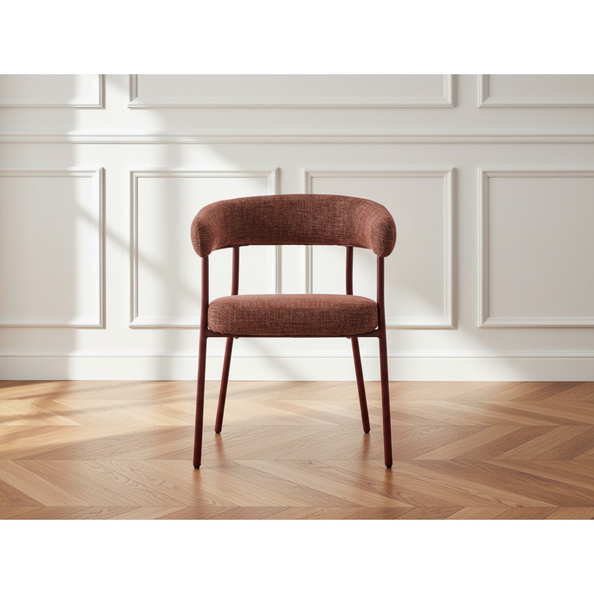 Lot de 2 chaises tissu texturé, ROSA rouge, BOBOCHIC