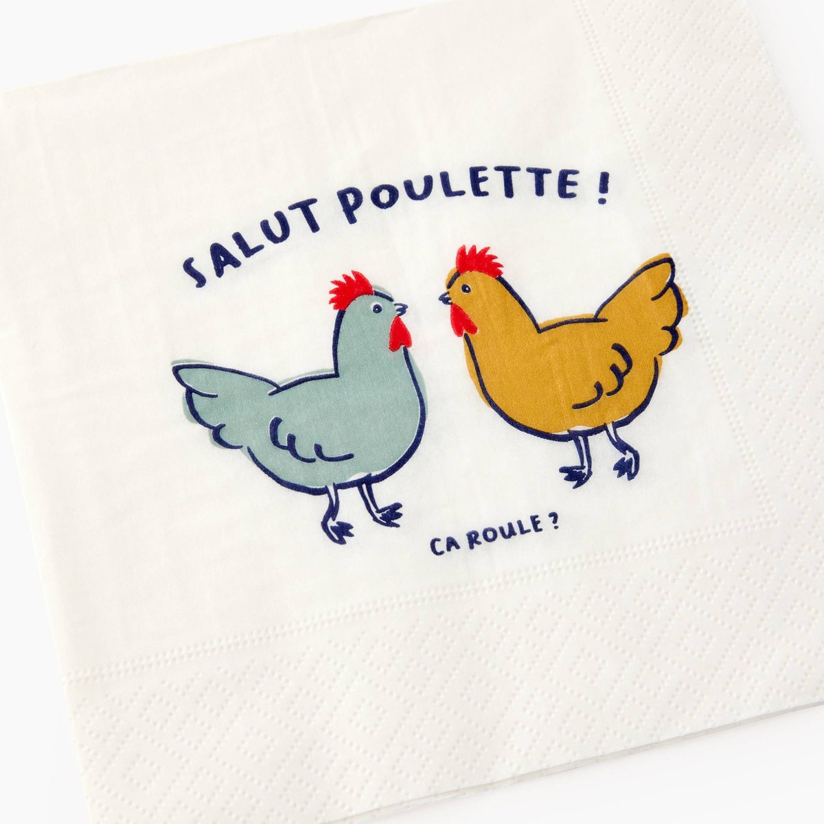 20 serviettes en papier imprimé, 33x33cm blanc, MONOPRIX MAISON