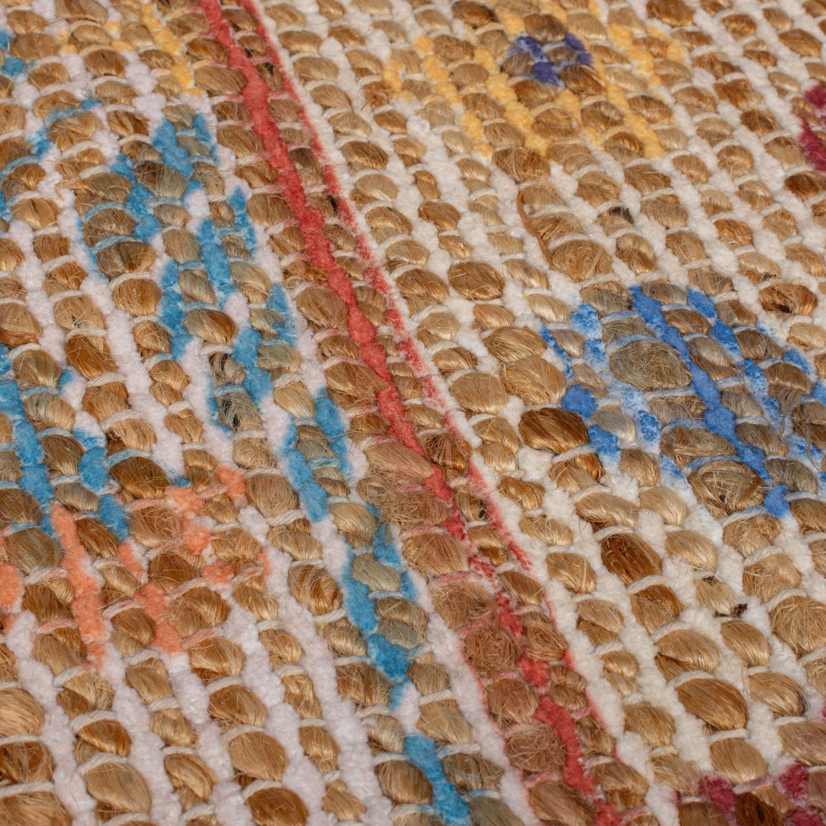 Tapis en jute de couloir TAYLOR PATCHWORK bleu, FLAIR RUGS
