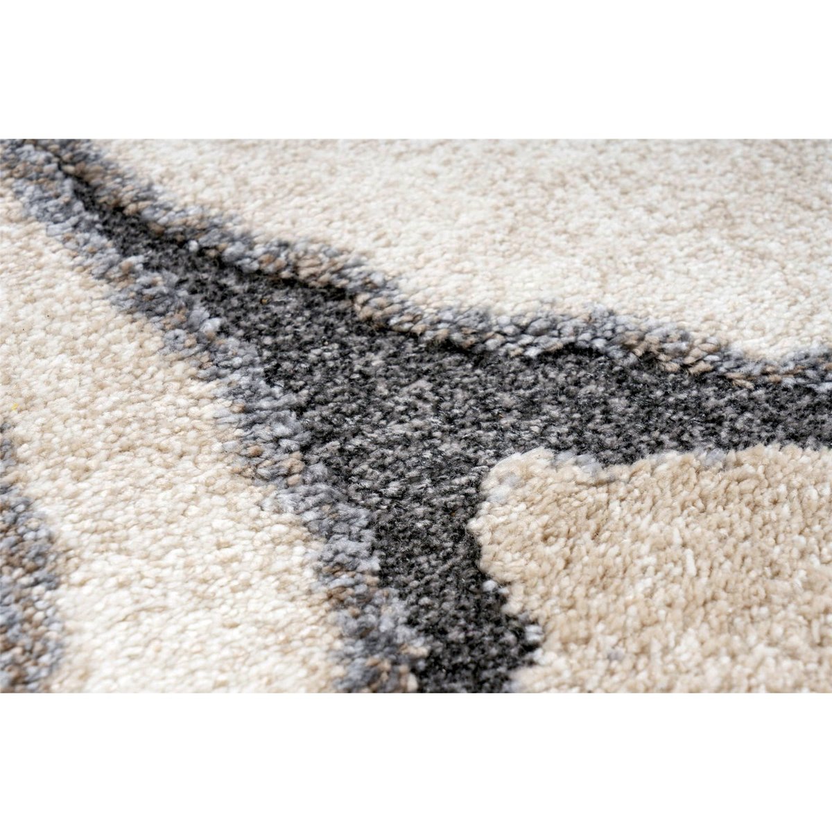Tapis rectangulaire à poil court motif marbré gris marbré sable et anthracite, ARTE ESPINA