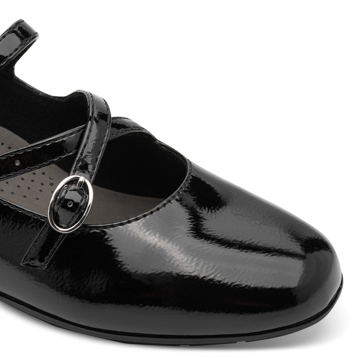 Ballerine coupe ample noir laque, TAMARIS