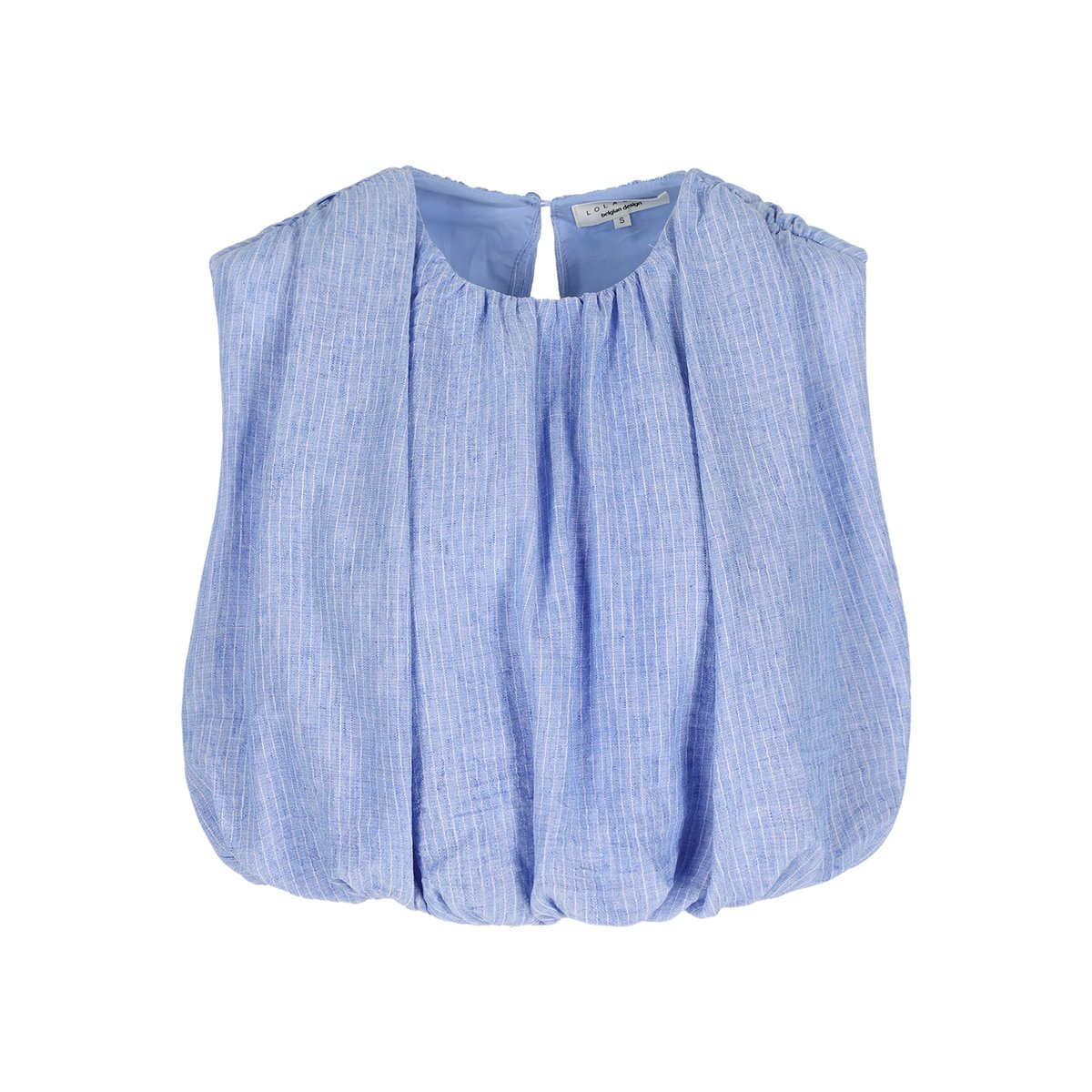 Top ballon texturé bleu pastel, LOLALIZA
