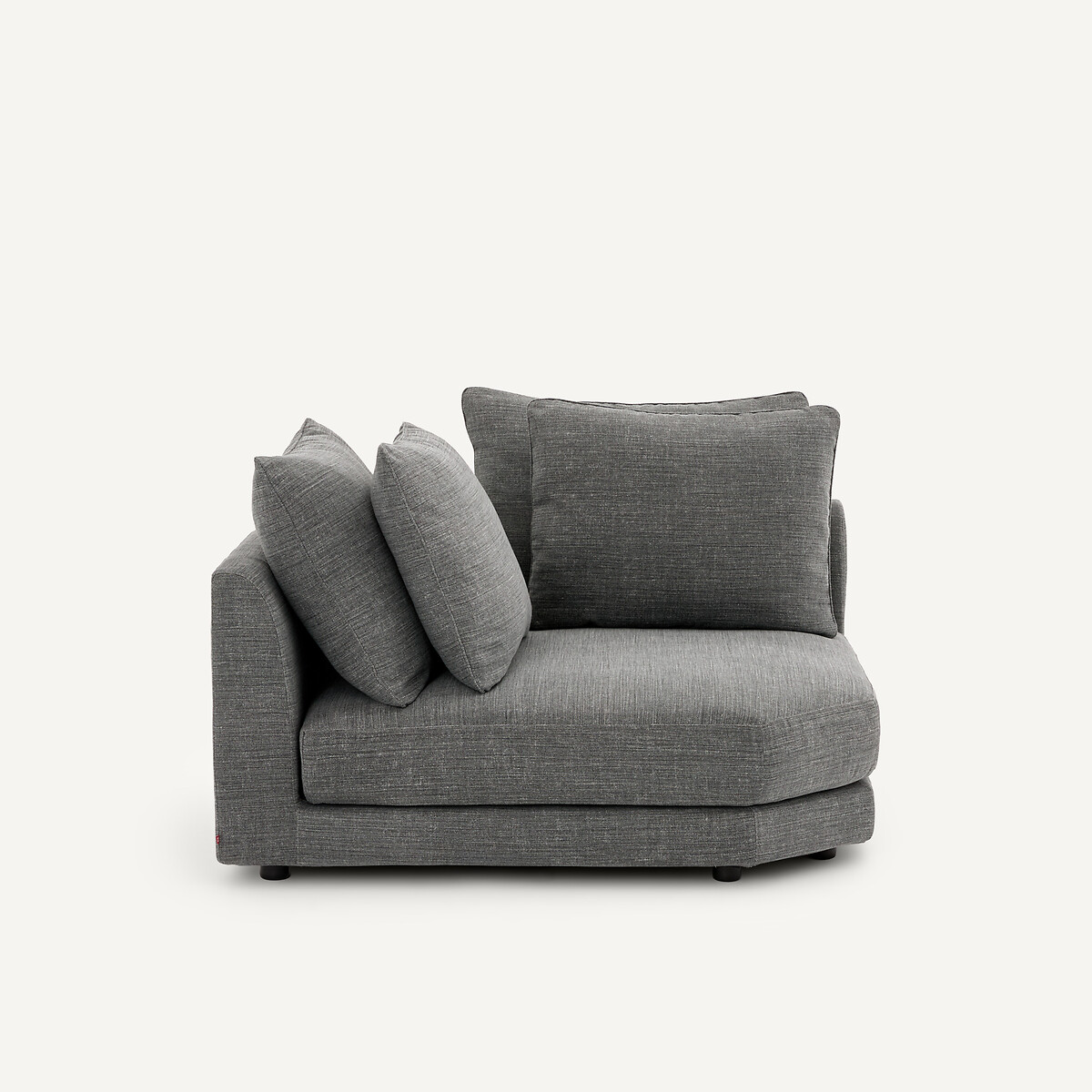 Canapé d'angle modulable en coton et lin, TIBERIO anthracite, AM.PM