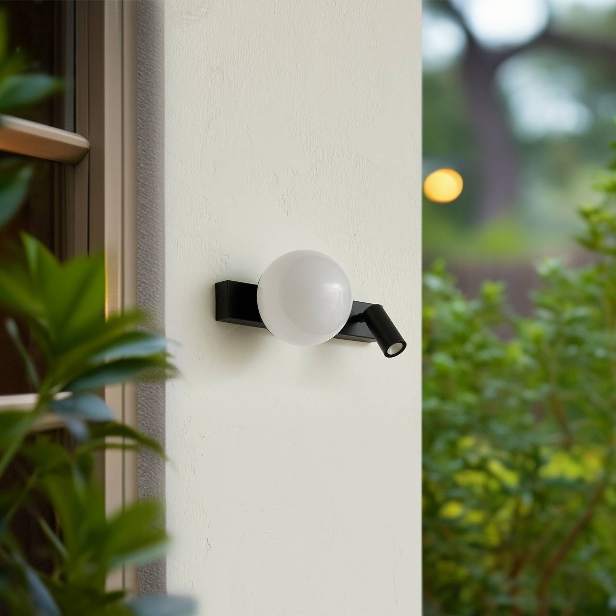 Applique extérieure en aluminium moderneLED noir, blanc, transparent, LINDBY