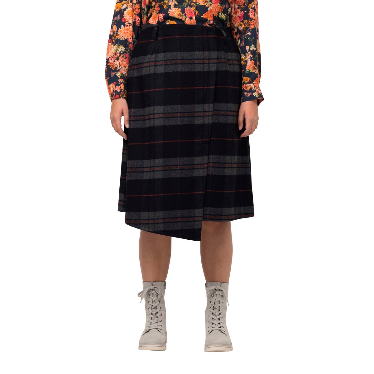 Jupe portefeuille style tyrolien multicolore, ULLA POPKEN