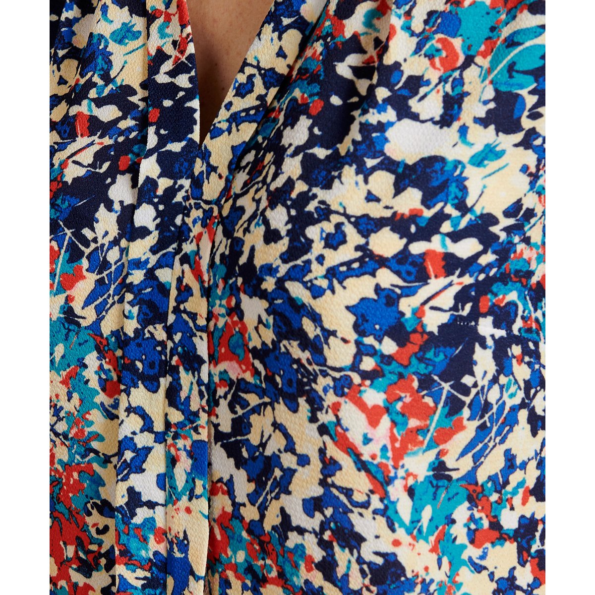 Blouse manches papillon bleu nuit imp., DAMART