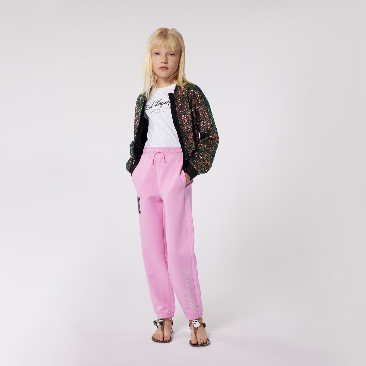 Bomber en sequins brodés 66e, KARL LAGERFELD KIDS