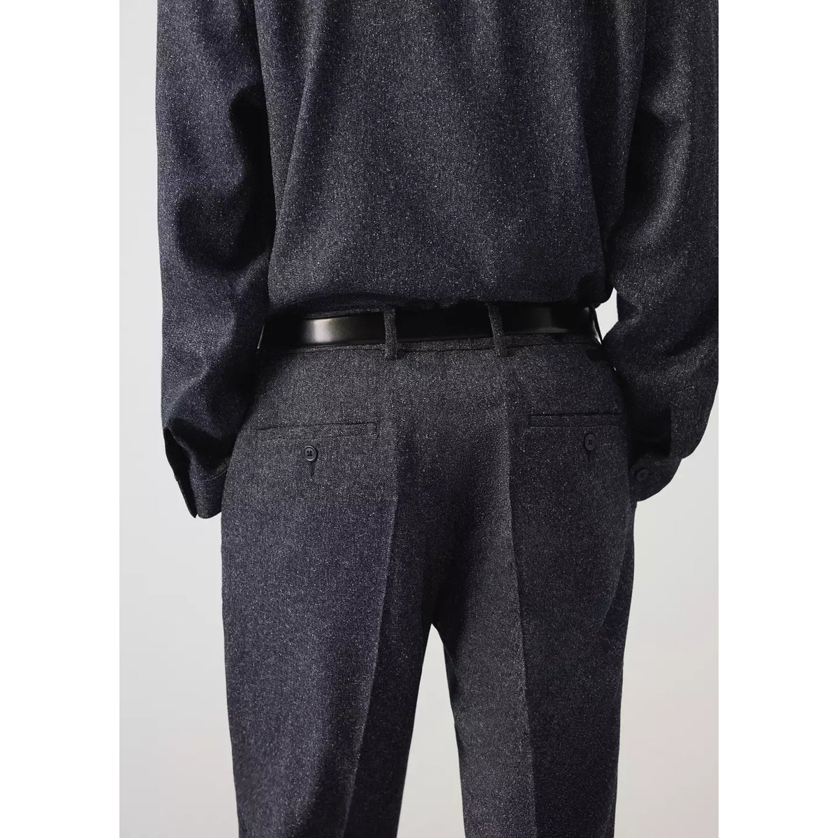 Pantalon regular-fit texturé bleu marine, MANGO MAN