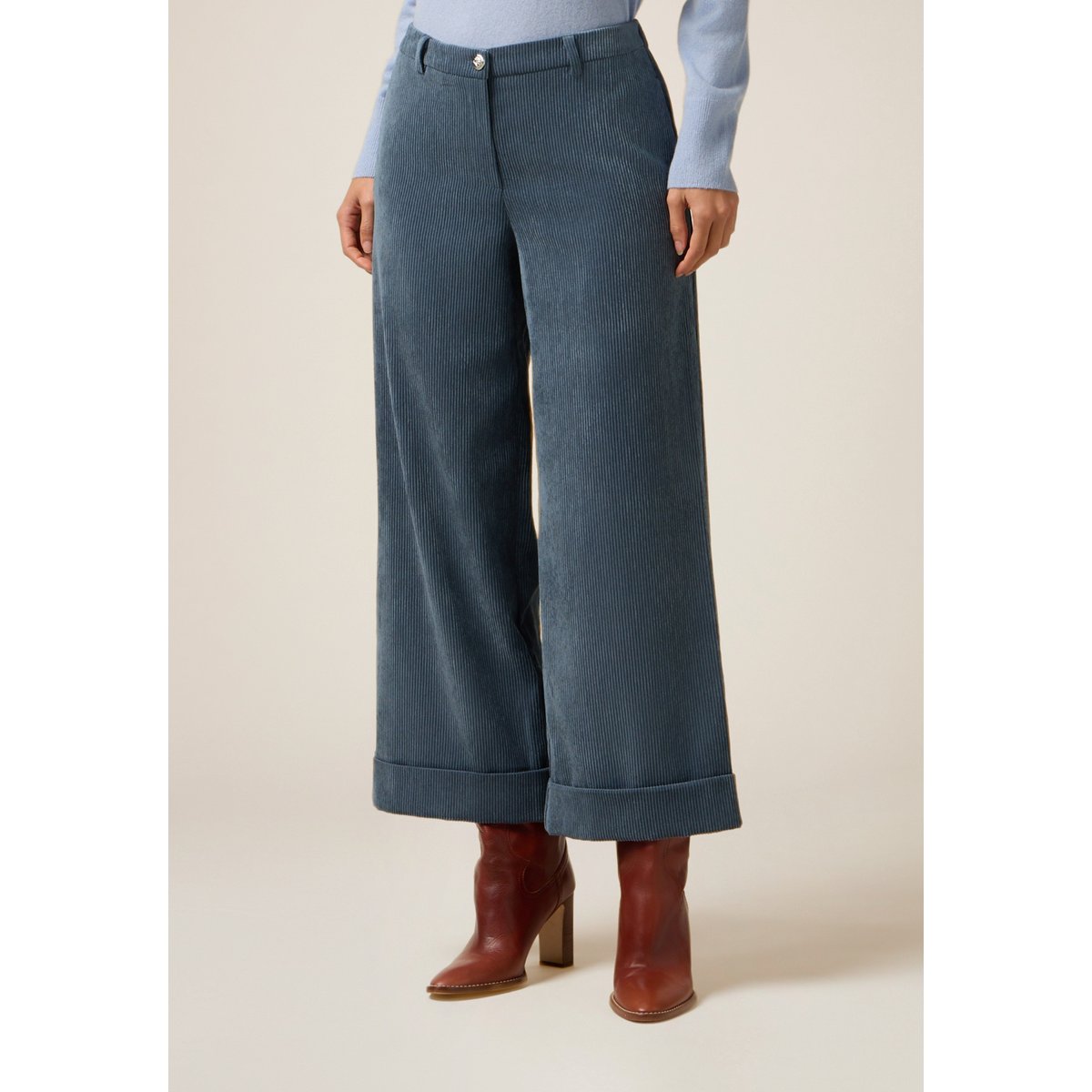 Pantalon cropped light - blue, OLTRE