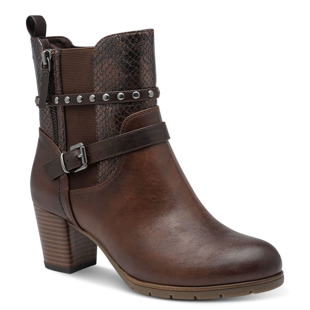 Bottine talon bloc marron antilope, MARCO TOZZI