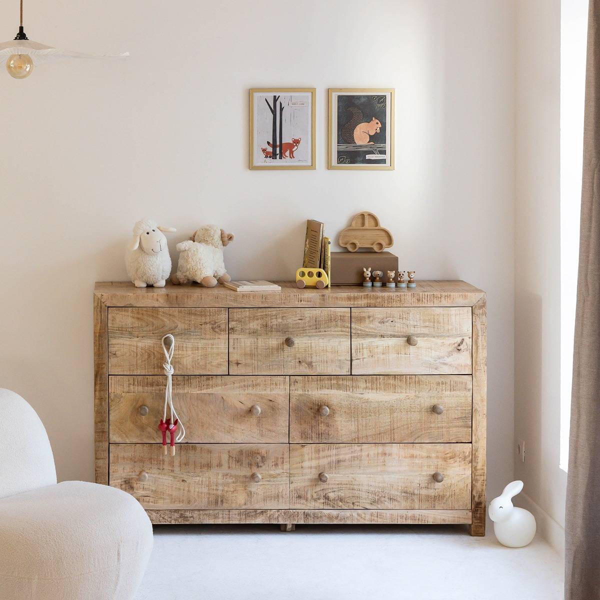 Commode en bois de manguier SADIE bois clair, MADE IN MEUBLES 