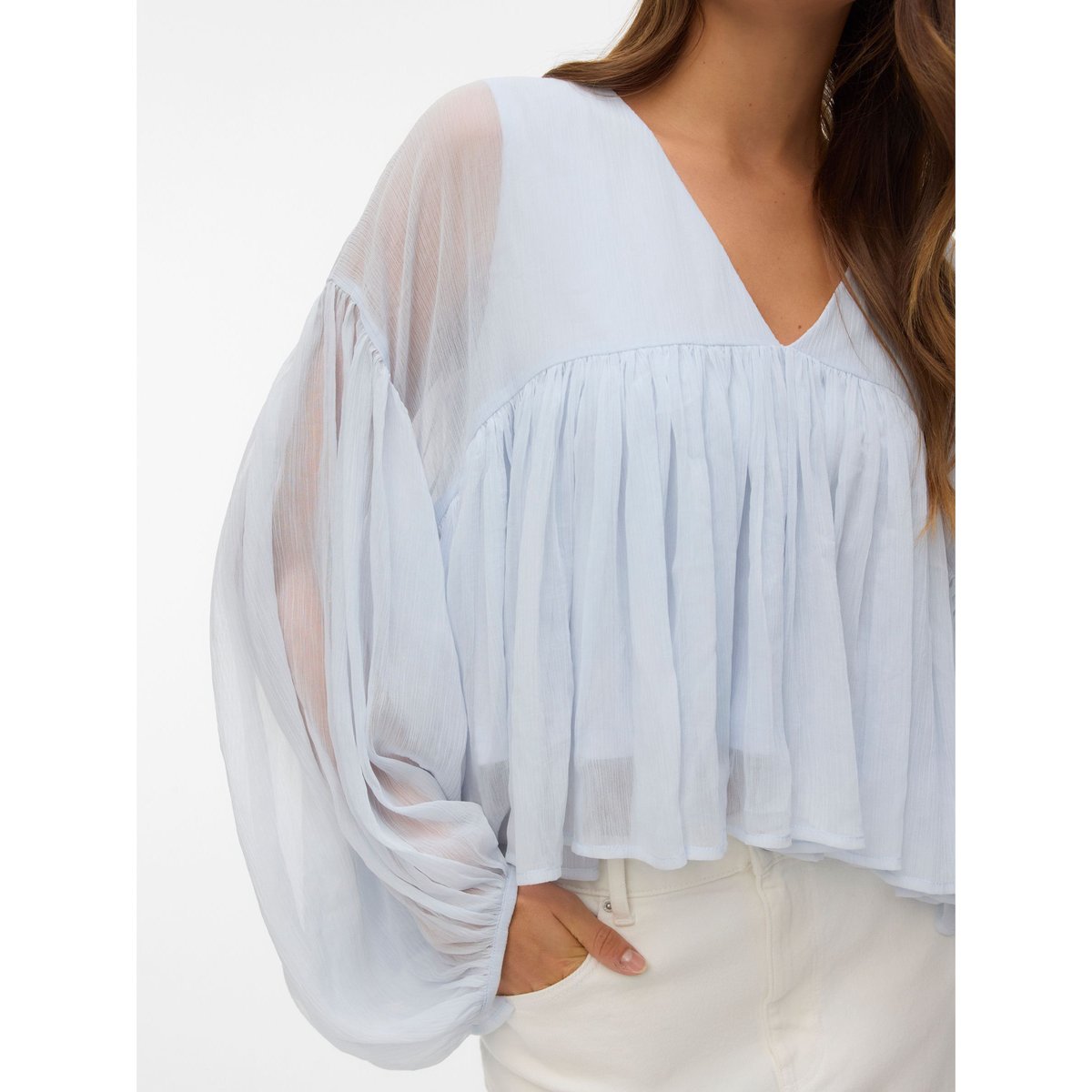 Blouse bleue - skywriting, VERO MODA