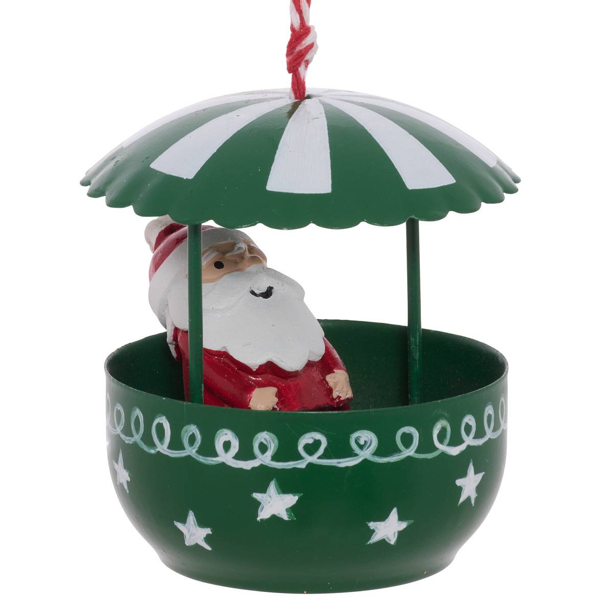Suspension de sapin manège Père Noël, bonhomme de neige et renne en métal 7,5 cm modèle b, FEERIC LIGHTS & CHRISTMAS