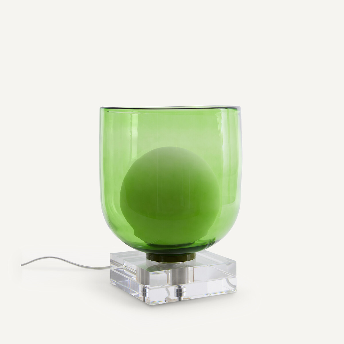 Lampe acrylique et verre coloré, Copala vert, AM.PM