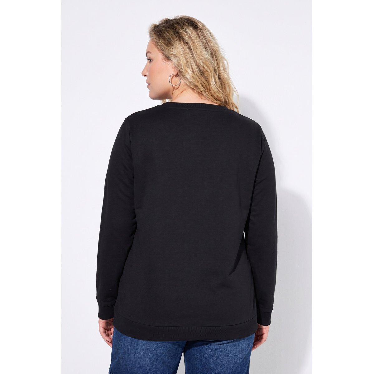 Sweat, manches longues et décolleté rond noir, ULLA POPKEN