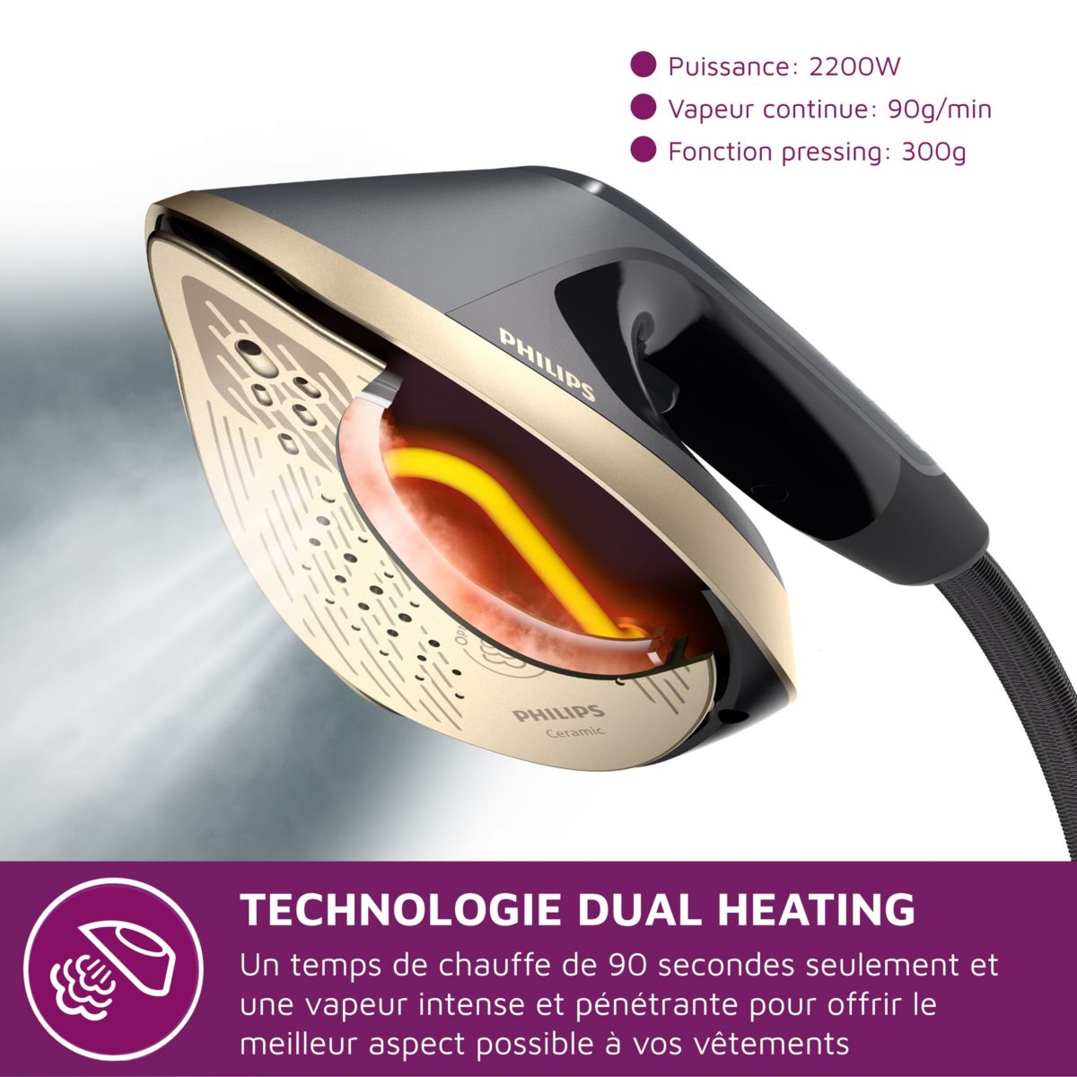 Défroisseur vapeur AIS8540/80 défroisseur All-in-one couleur unique, PHILIPS