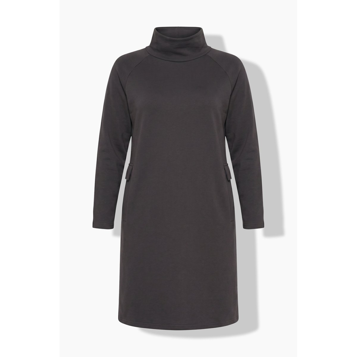 Robe midi en molleton, poches noir marron, ULLA POPKEN