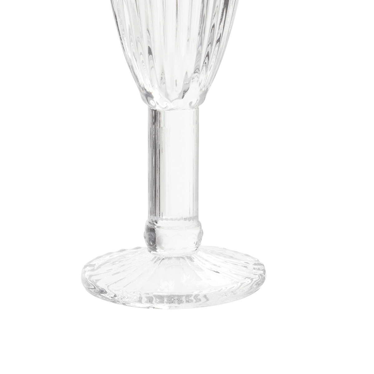 Set of 4 Fluted Embossed Champagne Flute Glasses transparent, SO'HOME