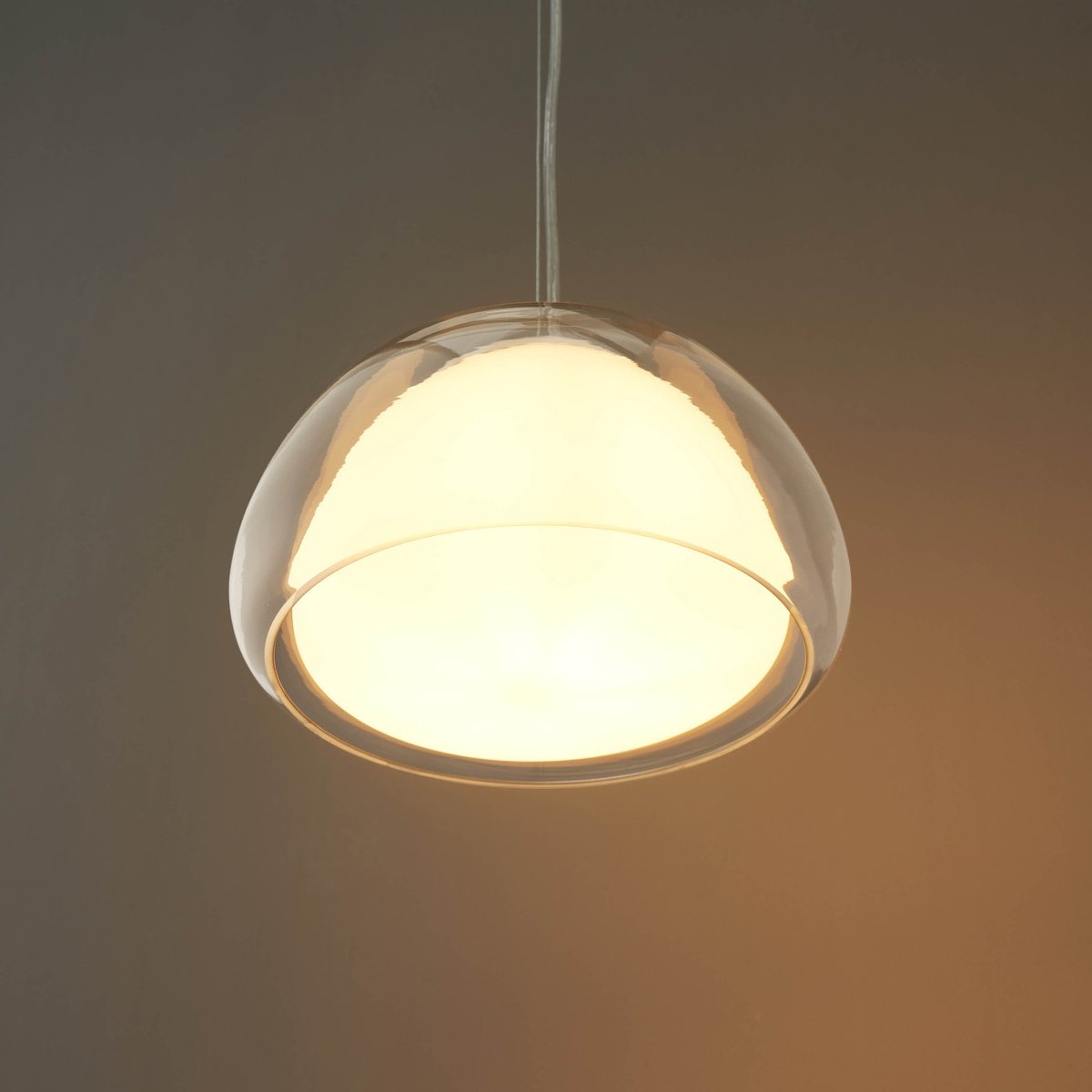 Suspension contemporaine en verre - LOMELIA transparent et blanc, KOSILUM