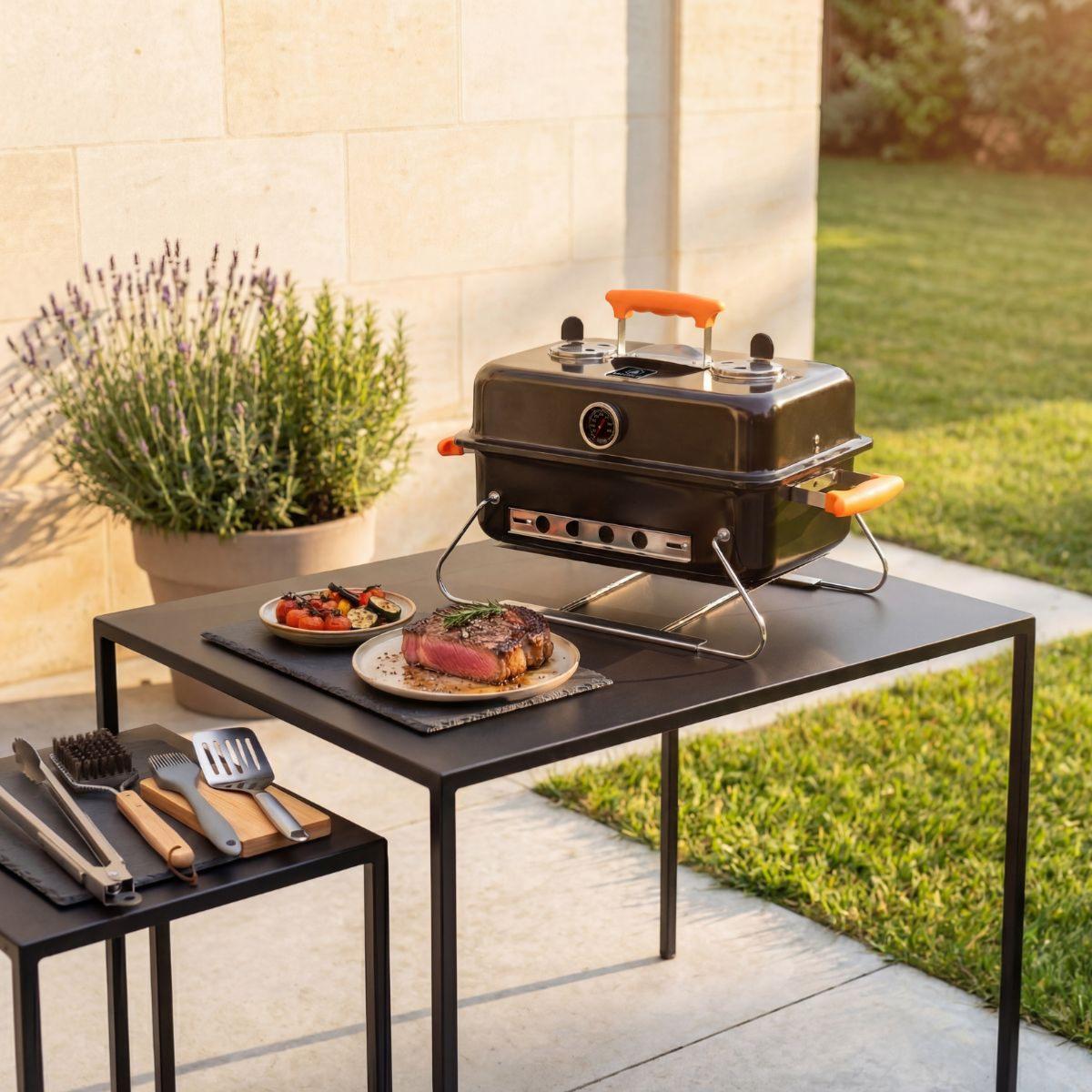 Grill portable avec pieds pliables couleur unique, LAGUIOLE CUISSON