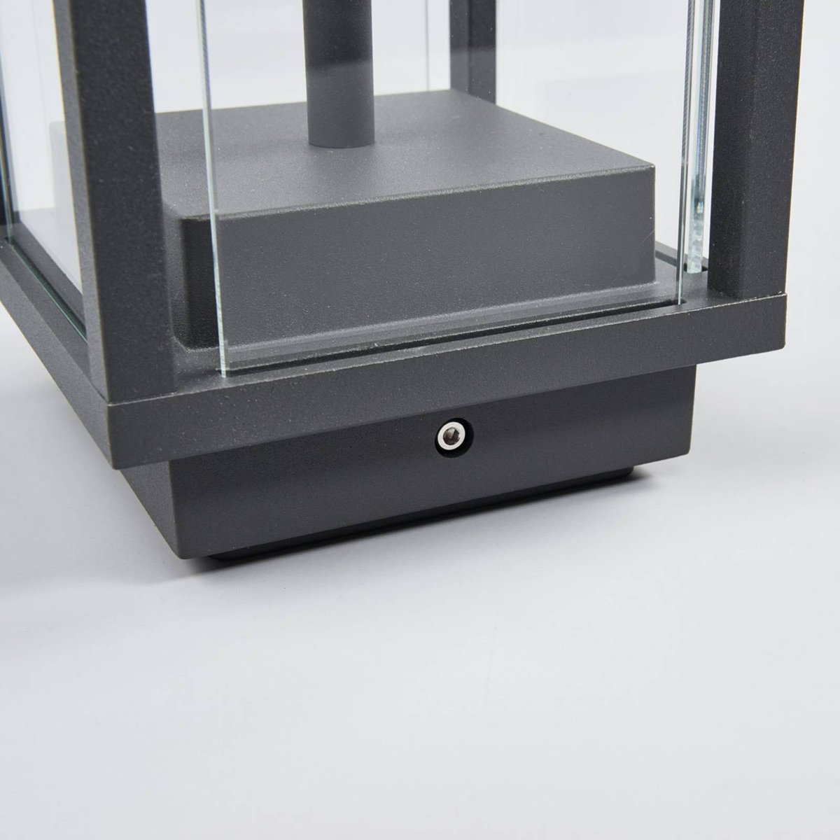 Luminaire extérieur en aluminium moderne gris foncé, transparent, LUCANDE