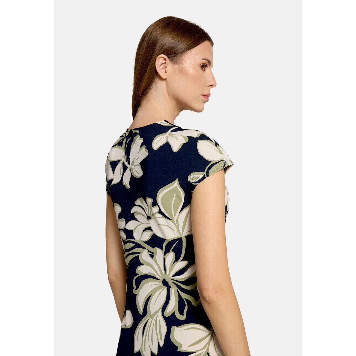 Robe longueur midi à fronce dark blue/green, BETTY BARCLAY
