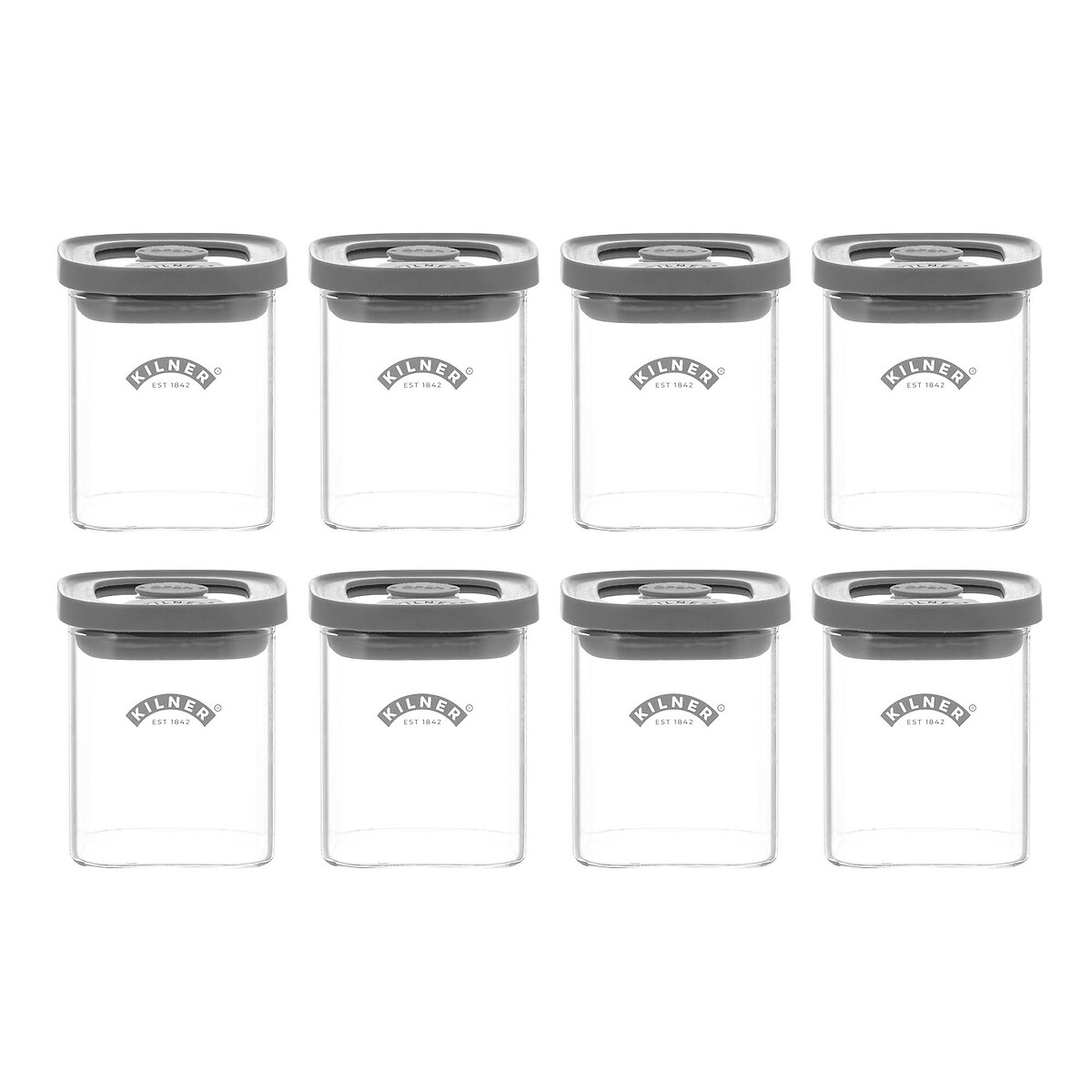 Fresh Storage 8-Piece Spice Jar Set transparent, KILNER