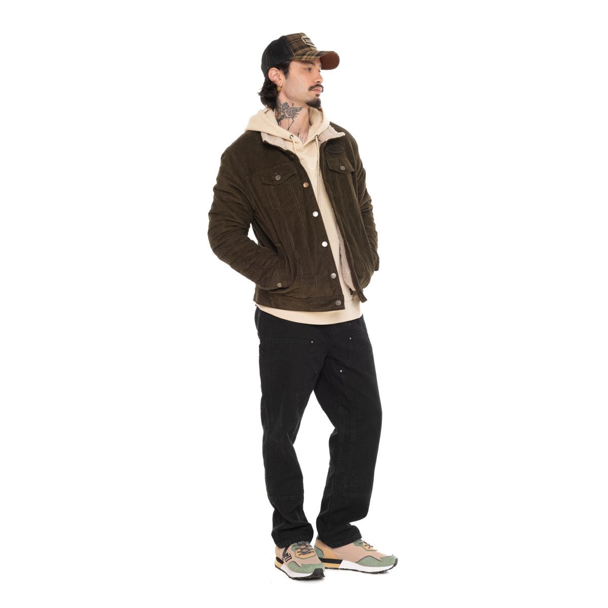 Blouson coton JAMS kaki/beige/noir, VON DUTCH