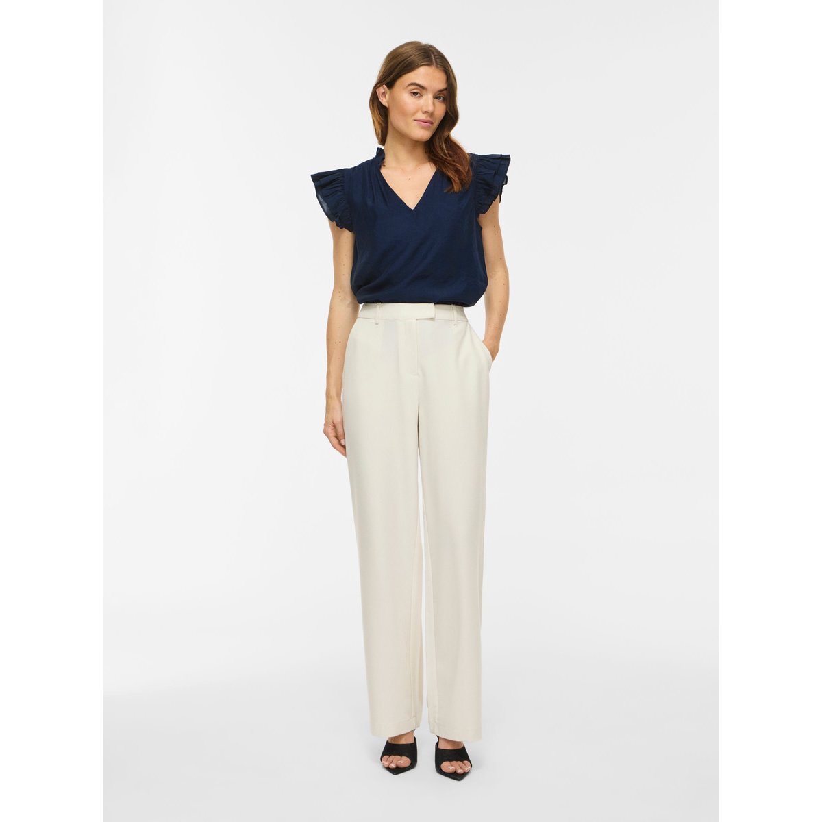Top À Mancherons navy blazer, VILA