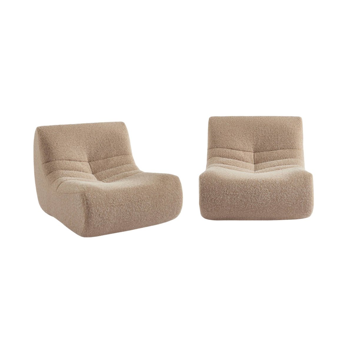 Chauffeuse tissu effet alpaca 2 places SOKOL beige, SWEEEK