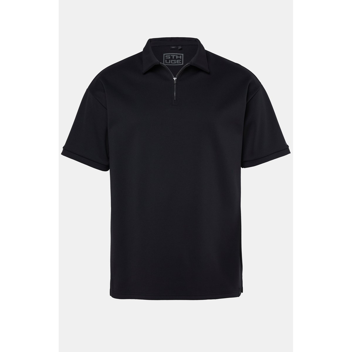 Polo, oversize, manches courtes noir, STHUGE