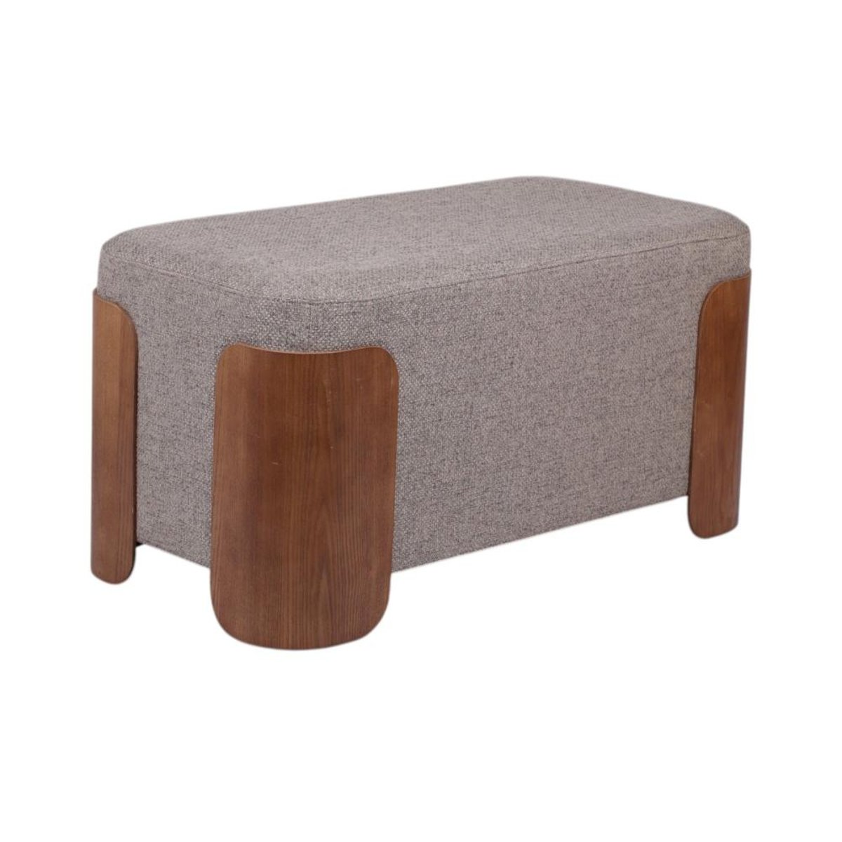 Banc en tissu café et bois L80 cm Aubépine marron, AMADEUS