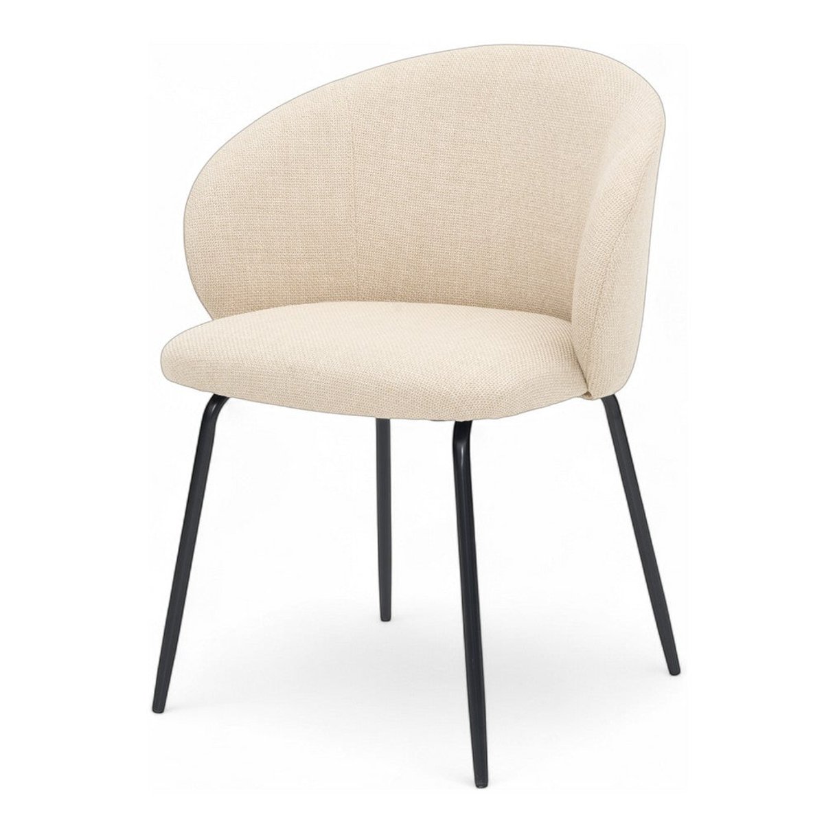 Chaise repas tissu écru ecru, ZAGO