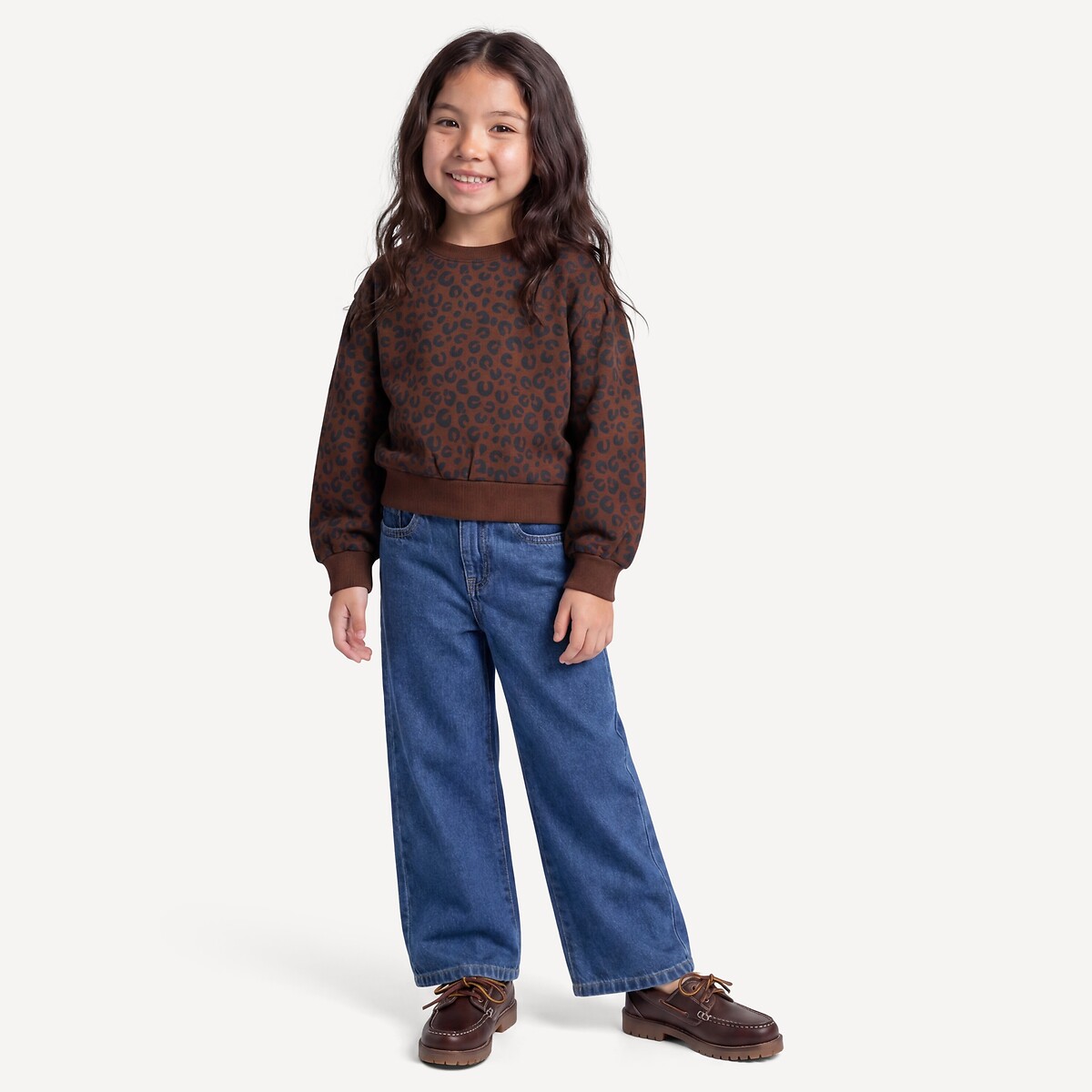 Sweat imprimé animalier 18 mois-14 ans imprimé léopard/marron, LA REDOUTE COLLECTIONS