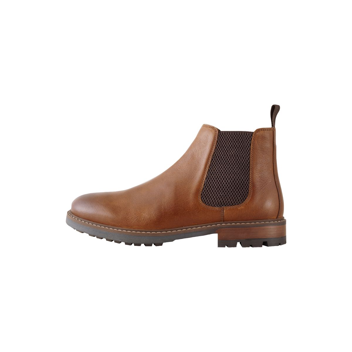 Bottines chelsea en cuir décontractées marron fauve, NEXT